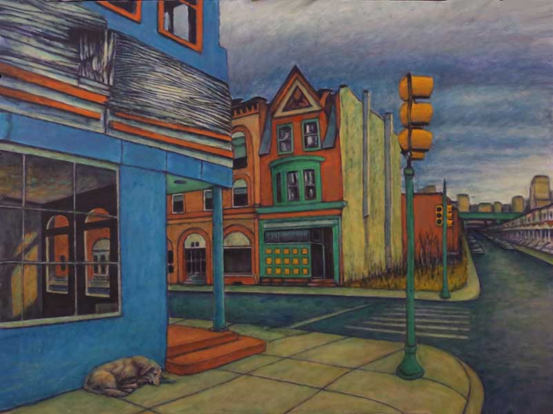 Shut Down - 48 by 36 inches oil painting