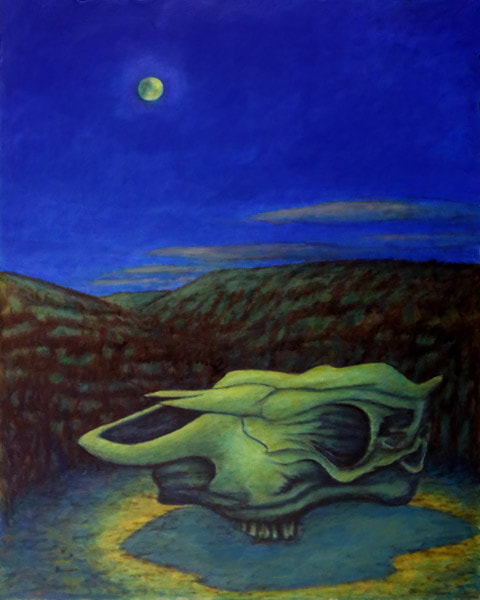 Once in a Blue Moon - 50 by 40 inches oil painting
