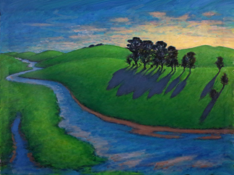 Green Hillsides - 40 by 30 inches oil painting