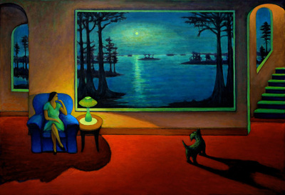 Night Watch 1 - 34 by 50 inches oil painting