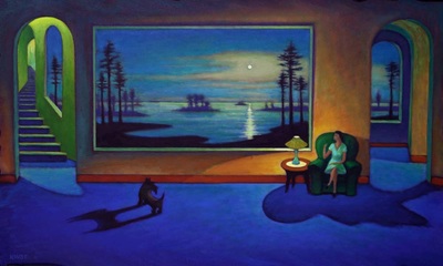 Blue View - 24 by 40 inches oil painting