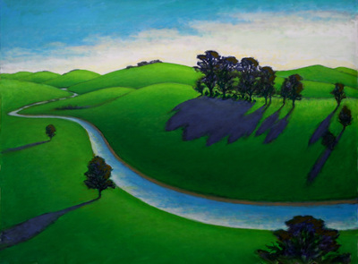 Green Hillsides Forever - 30 by 40 inches oil painting