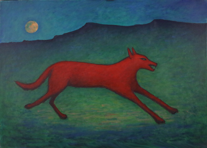 Coyote Moon - 42 by 30 inches oil painting